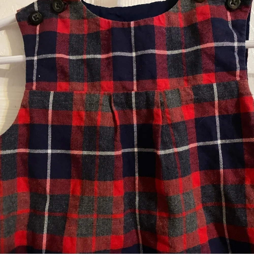 Janie and Jack Crimson Plaid Jon Jon